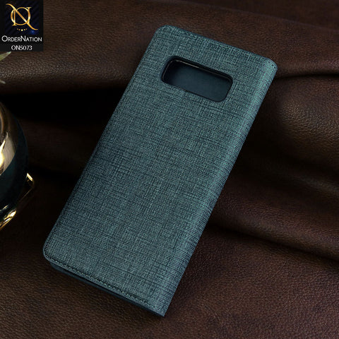 Samsung Galaxy Note 8 Cover - Blue - Lishen Classic Series - Premium Leather Magnatic Flip Book Case