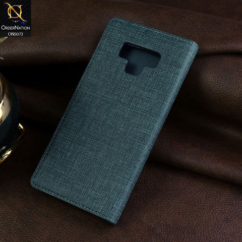 Samsung Galaxy Note 9 Cover - Blue - Lishen Classic Series - Premium Leather Magnatic Flip Book Case