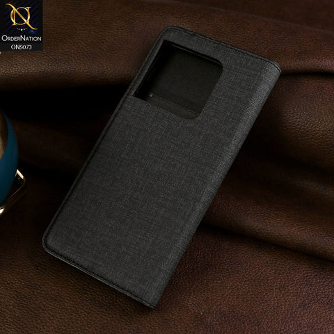 OnePlus 10 Pro Cover - Black - Lishen Classic Series - Premium Leather Magnatic Flip Book Case