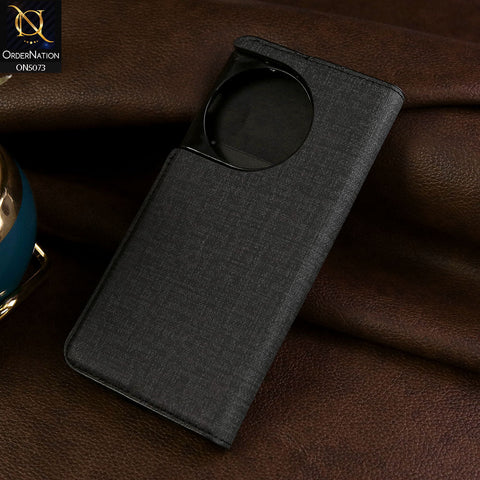 OnePlus 11 Cover - Black - Lishen Classic Series - Premium Leather Magnatic Flip Book Case
