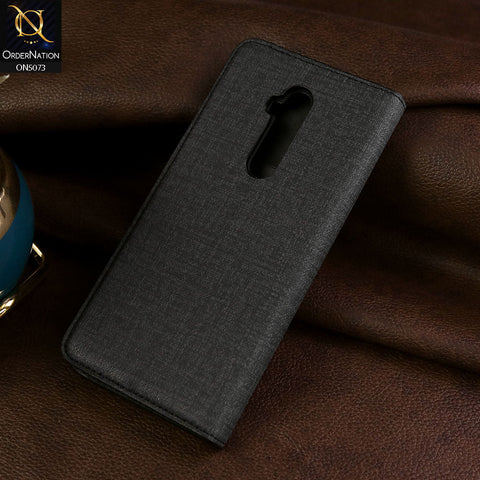 OnePlus 7T Pro 5G McLaren Cover - Black - Lishen Classic Series - Premium Leather Magnatic Flip Book Case