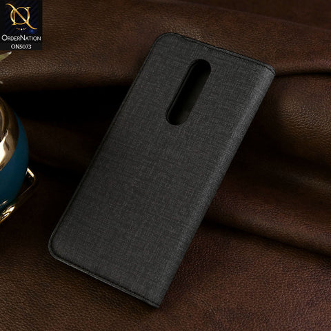 OnePlus 8 Cover - Black - Lishen Classic Series - Premium Leather Magnatic Flip Book Case