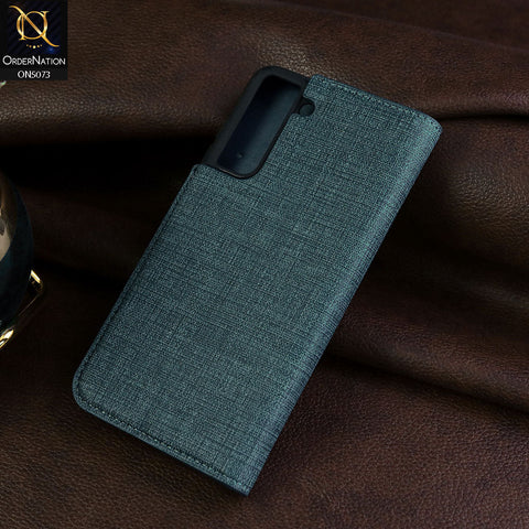 Samsung Galaxy S21 5G Cover - Blue - Lishen Classic Series - Premium Leather Magnatic Flip Book Case