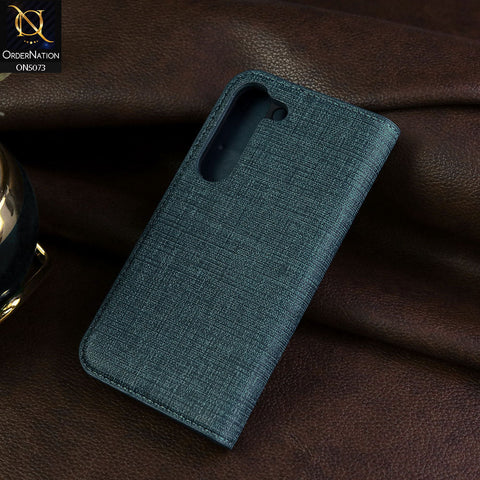 Samsung Galaxy S23 5G Cover - Blue - Lishen Classic Series - Premium Leather Magnatic Flip Book Case