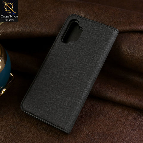 Samsung Galaxy A32 Cover - Black - Lishen Classic Series - Premium Leather Magnatic Flip Book Case