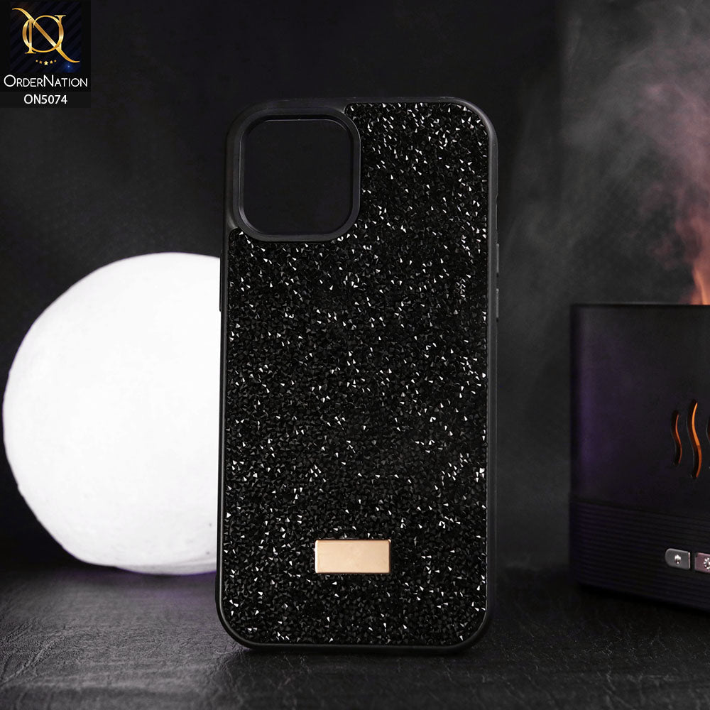 iPhone 12 Pro Max Cover - Black - Luxury Bling Rhinestones Diamond shiny Glitter Soft TPU Case