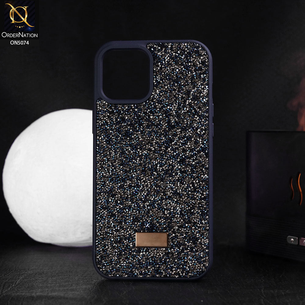 iPhone 12 Pro Max Cover - Blue - Luxury Bling Rhinestones Diamond shiny Glitter Soft TPU Case