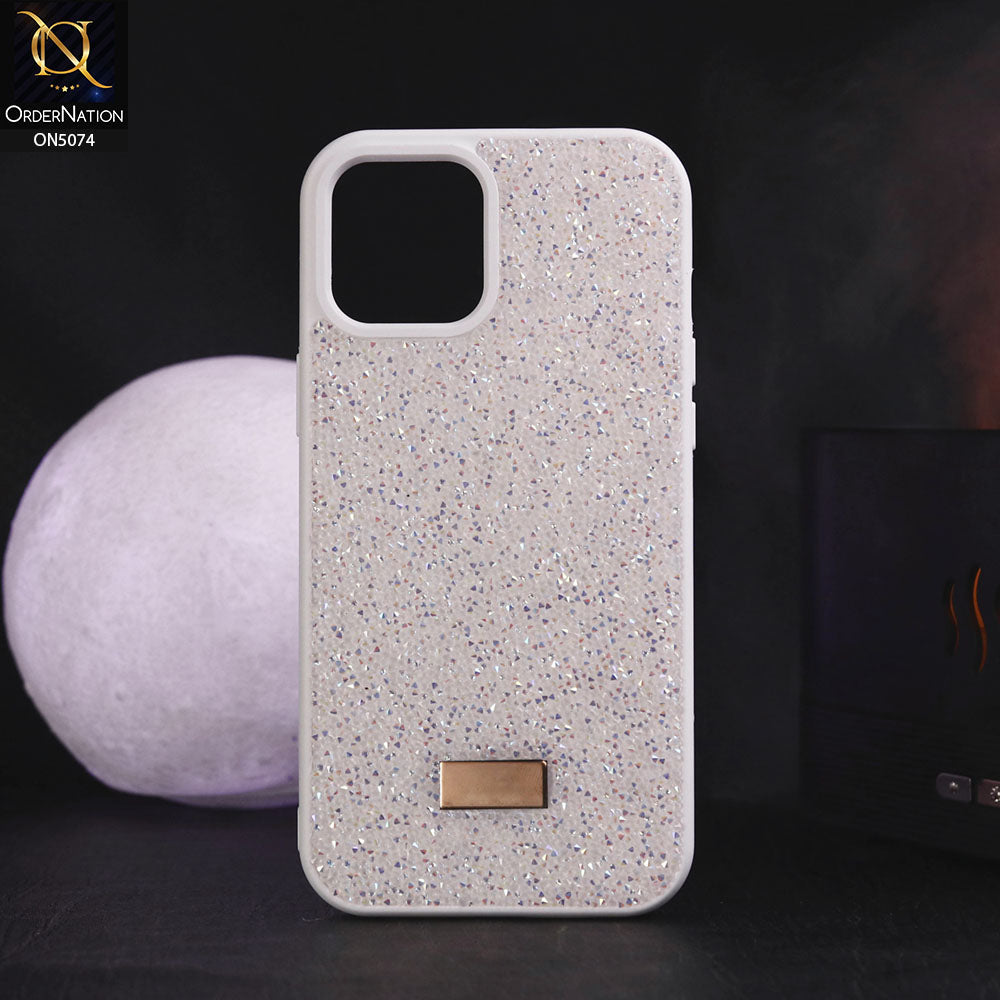 iPhone 12 Pro Max Cover - White - Luxury Bling Rhinestones Diamond shiny Glitter Soft TPU Case