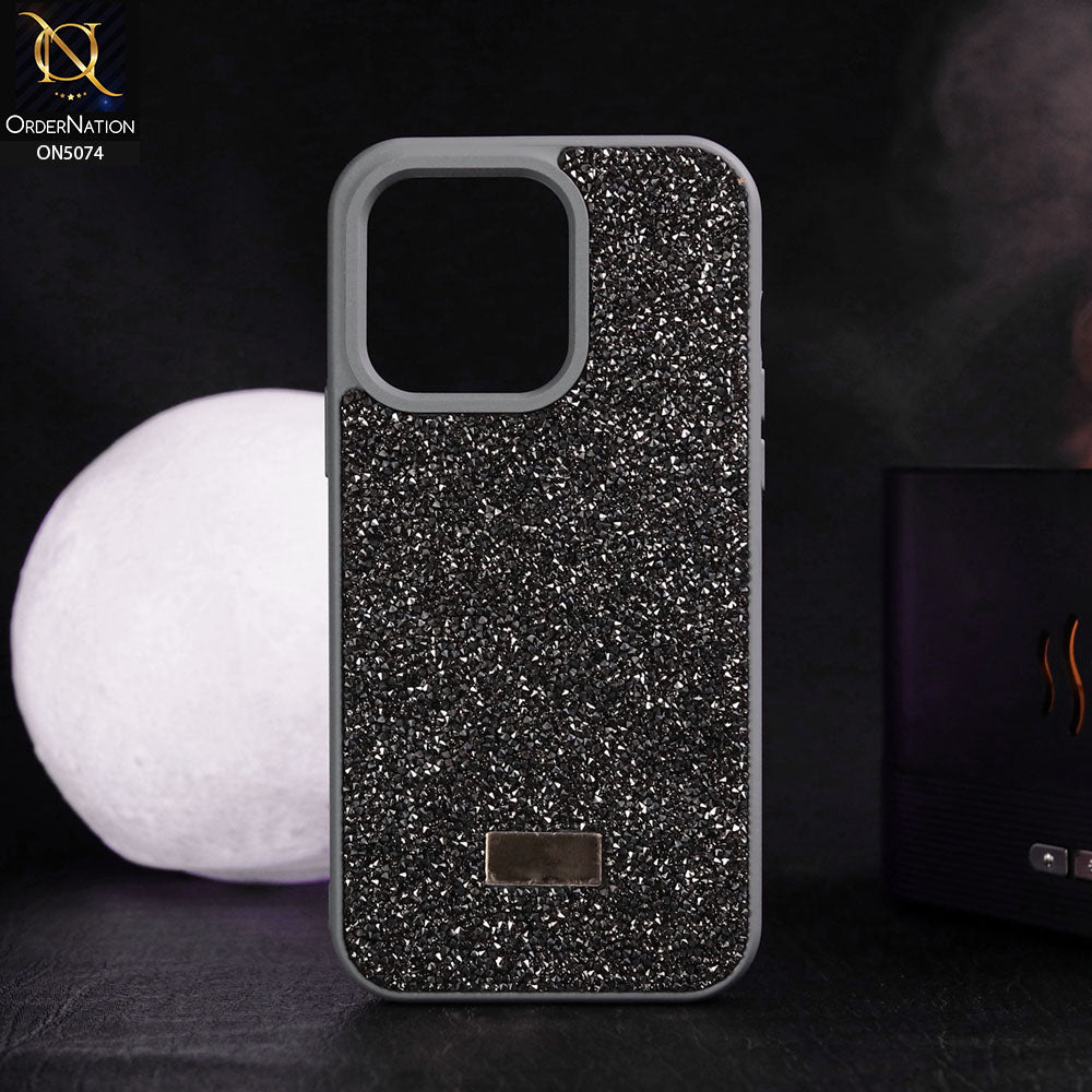 iPhone 14 Pro Max Cover - Titanium - Luxury Bling Rhinestones Diamond shiny Glitter Soft TPU Case