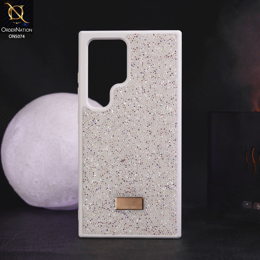 Samsung Galaxy S23 Ultra 5G Cover - White - Luxury Bling Rhinestones Diamond shiny Glitter Soft TPU Case