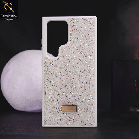 Samsung Galaxy S23 Ultra 5G Cover - White - Luxury Bling Rhinestones Diamond shiny Glitter Soft TPU Case