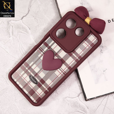 Tecno Camon 20 Cover - Red - Trendy 3D Bow Knot Love Heart Soft Case With Camera Protection