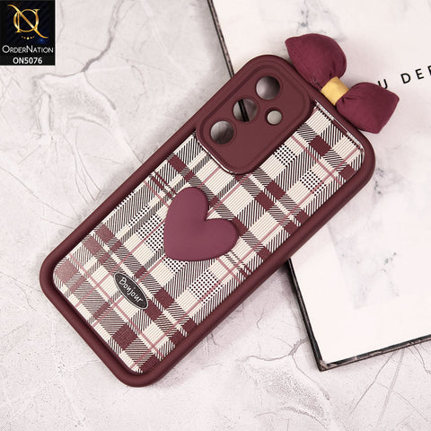 Samsung Galaxy A13 5G Cover - Red - Trendy 3D Bow Knot Love Heart Soft Case With Camera Protection