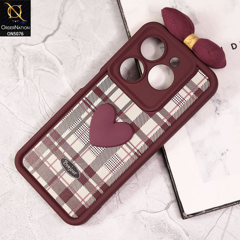 Infinix Smart 8 Cover - Red - Trendy 3D Bow Knot Love Heart Soft Case With Camera Protection