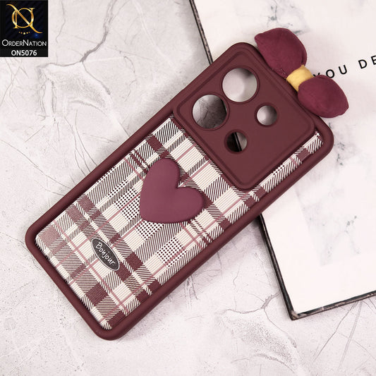 Infinix Zero 30 Cover - Red - Trendy 3D Bow Knot Love Heart Soft Case With Camera Protection