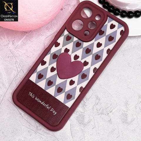 Xiaomi Redmi 12 Cover - Red - Trendy 3D Love Heart Soft Case With Camera Protection
