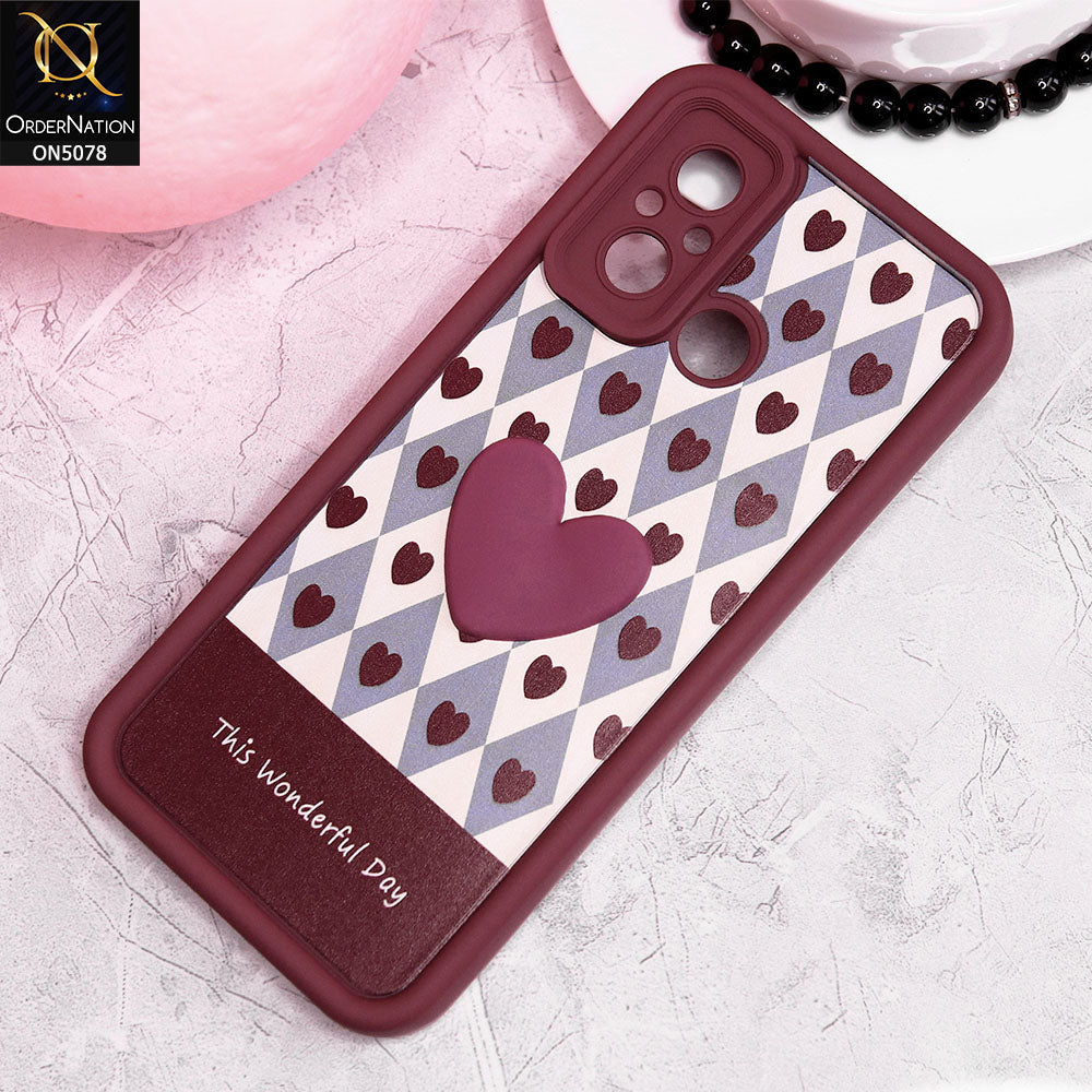 Xiaomi Redmi 12C Cover - Red - Trendy 3D Love Heart Soft Case With Camera Protection