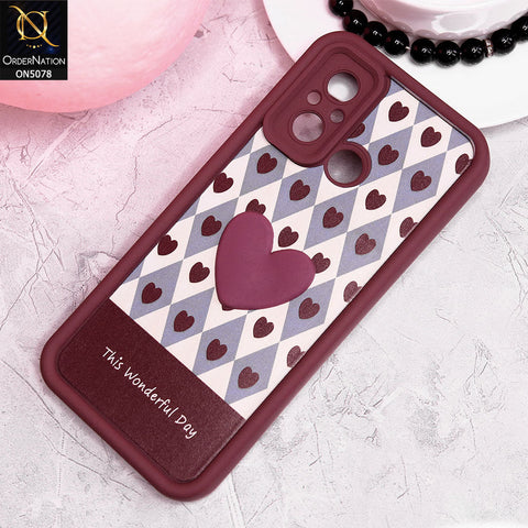 Xiaomi Redmi 12C Cover - Red - Trendy 3D Love Heart Soft Case With Camera Protection