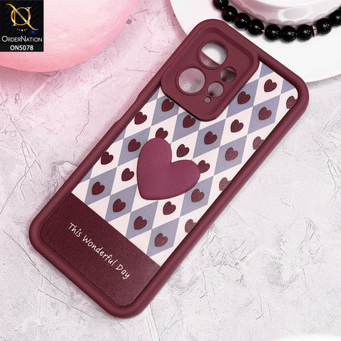 Xiaomi Redmi Note 12 4G Cover - Red - Trendy 3D Love Heart Soft Case With Camera Protection