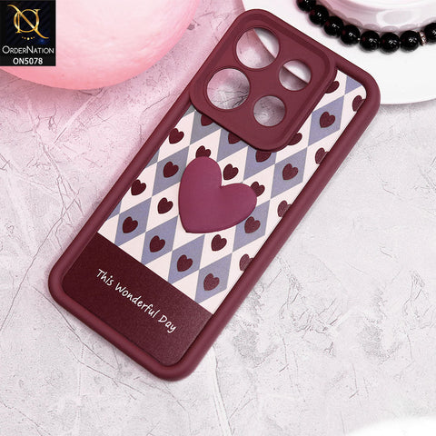 Tecno Pop 7 Cover - Red - Trendy 3D Love Heart Soft Case With Camera Protection