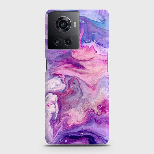 OnePlus 10R Cover - Chic Blue Liquid Marble Printed Hard Case with Life Time Colors Guarantee