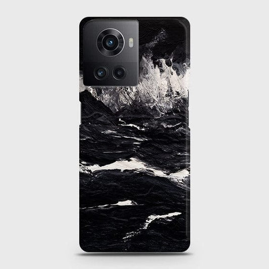 OnePlus 10R Cover - Black Ocean Marble Trendy Printed Hard Case with Life Time Colors Guarantee
