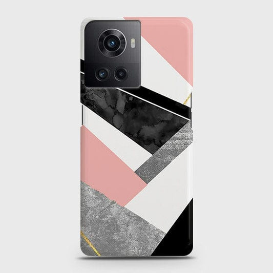 OnePlus 10R Cover - Matte Finish - Geometric Luxe Marble Trendy Printed Hard Case with Life Time Colors Guarantee