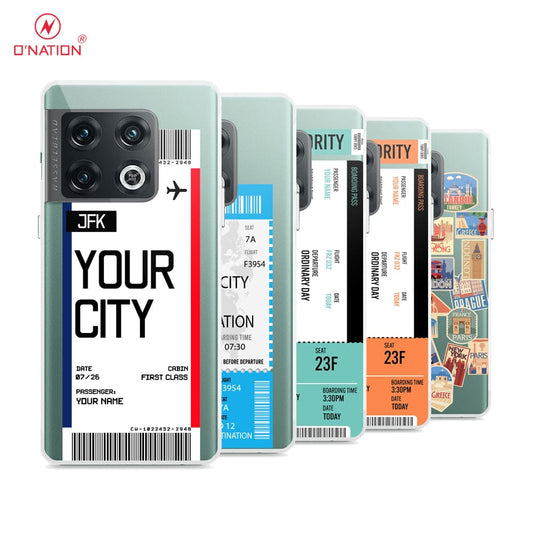 OnePlus 10 Pro Cover - Personalised Boarding Pass Ticket Series - 5 Designs - Clear Phone Case - Soft Silicon Borders