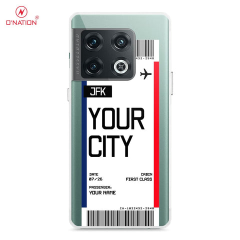 OnePlus 10 Pro Cover - Personalised Boarding Pass Ticket Series - 5 Designs - Clear Phone Case - Soft Silicon Borders