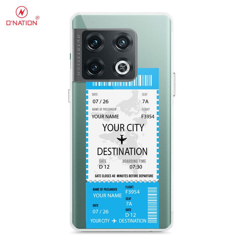 OnePlus 10 Pro Cover - Personalised Boarding Pass Ticket Series - 5 Designs - Clear Phone Case - Soft Silicon Borders