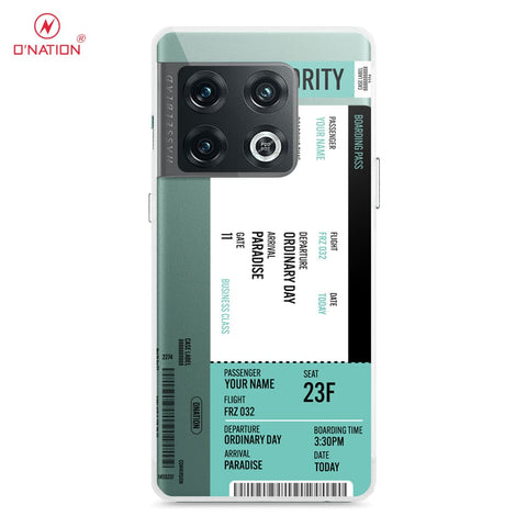 OnePlus 10 Pro Cover - Personalised Boarding Pass Ticket Series - 5 Designs - Clear Phone Case - Soft Silicon Borders