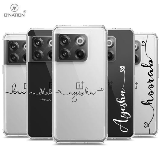 OnePlus 10T Cover - Personalised Name Series - 8 Designs - Clear Phone Case - Soft Silicon Borders