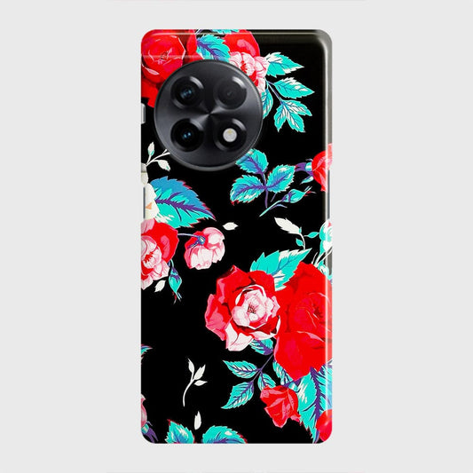 OnePlus Ace 2 Cover - Luxury Vintage Red Flowers Printed Hard Case with Life Time Colors Guarantee