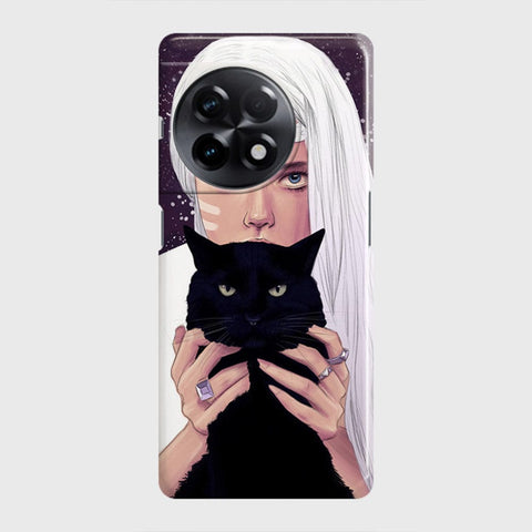 OnePlus Ace 2 Cover - Trendy Wild Black Cat Printed Hard Case with Life Time Colors Guarantee