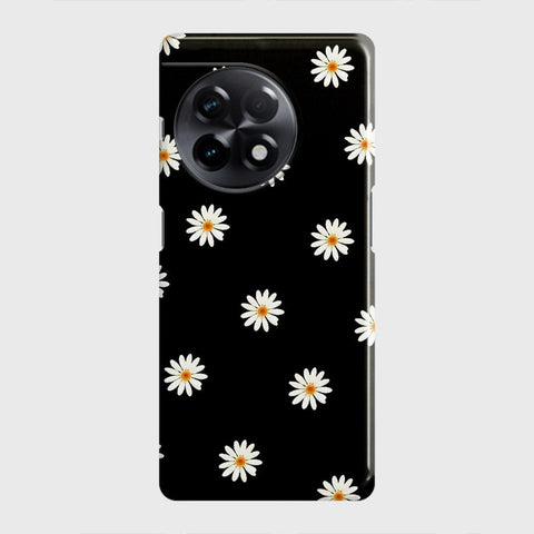 OnePlus Ace 2 Cover - White Bloom Flowers with Black Background Printed Hard Case with Life Time Colors Guarantee