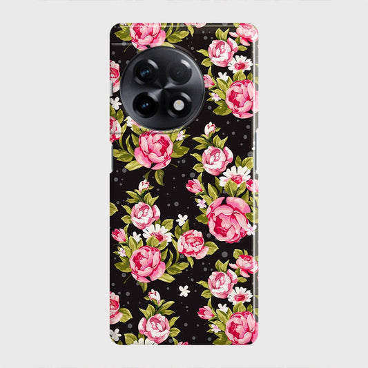 OnePlus Ace 2 Cover - Trendy Pink Rose Vintage Flowers Printed Hard Case with Life Time Colors Guarantee