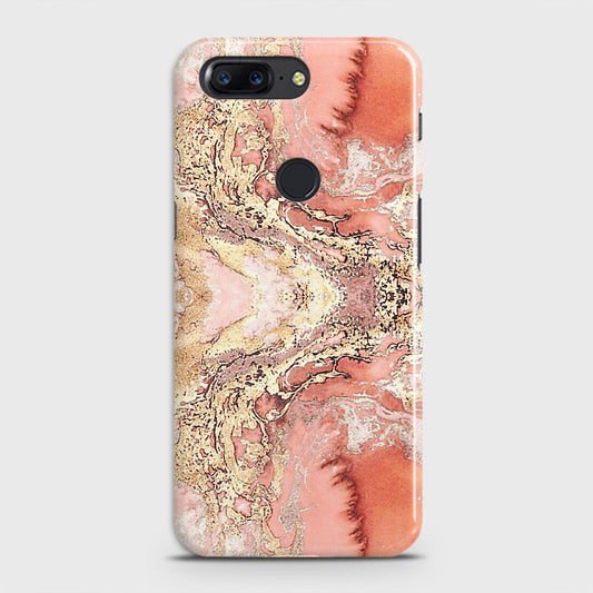 OnePlus 5T Cover - Trendy Chic Rose Gold Marble Printed Hard Case with Life Time Colors Guarantee