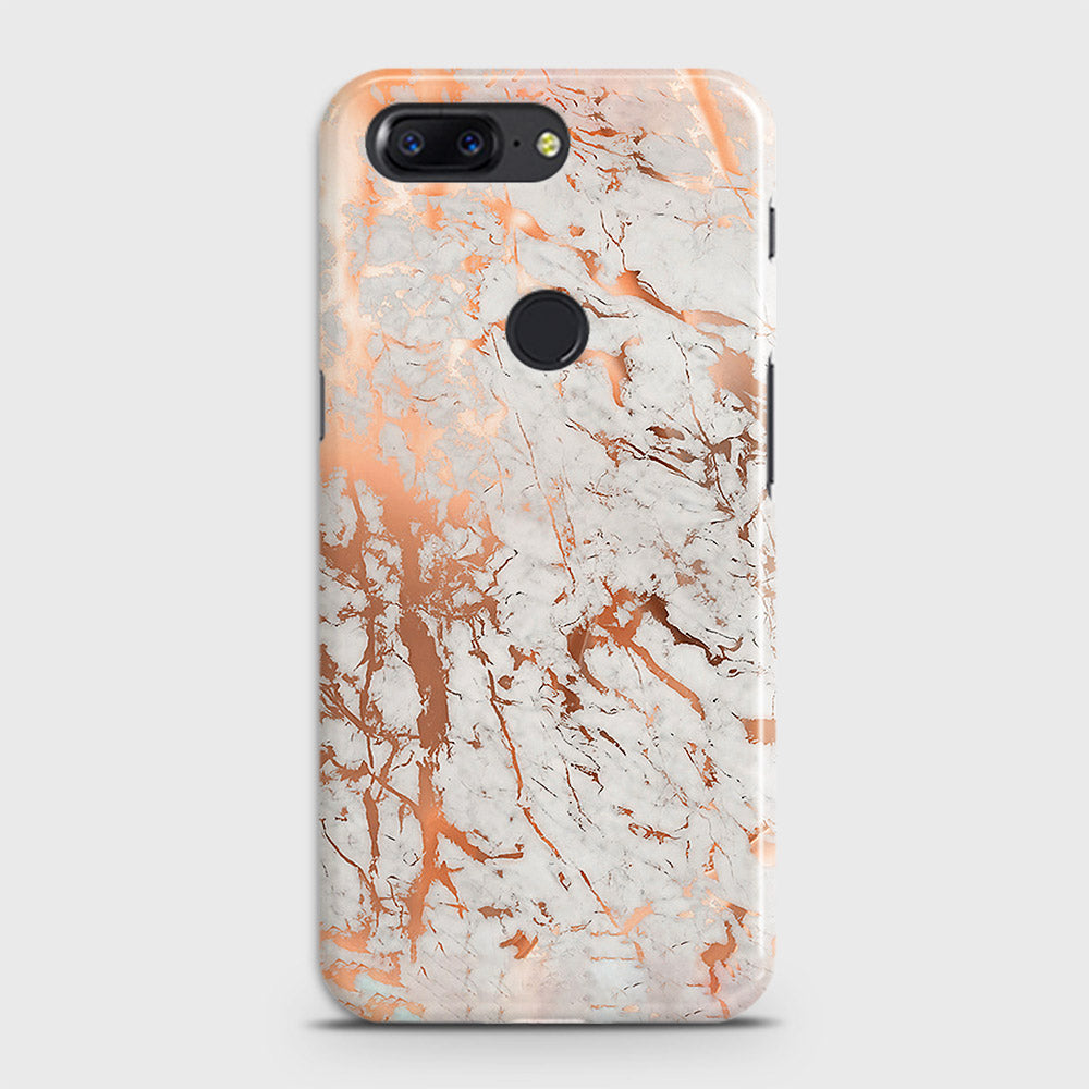 OnePlus 5T Cover - In Chic Rose Gold Chrome Style Printed Hard Case with Life Time Colors Guarantee
