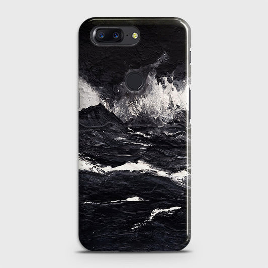 OnePlus 5T Cover - Black Ocean Marble Trendy Printed Hard Case with Life Time Colors Guarantee