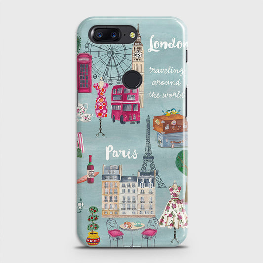 OnePlus 5T Cover - London, Paris, New York ModernPrinted Hard Case with Life Time Colors Guarantee