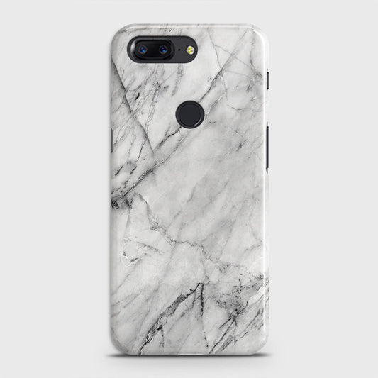 OnePlus 5T Cover - Trendy White Marble Printed Hard Case with Life Time Colors Guarantee