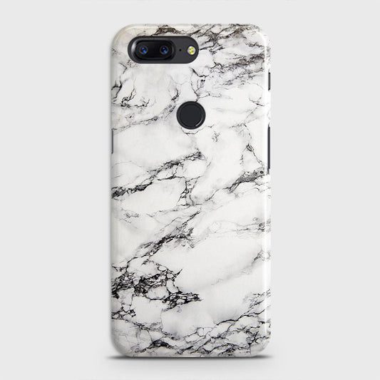 OnePlus 5T Cover - Trendy White Floor Marble Printed Hard Case with Life Time Colors Guarantee