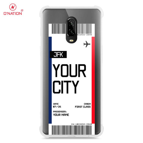 OnePlus 6T Cover - Personalised Boarding Pass Ticket Series - 5 Designs - Clear Phone Case - Soft Silicon Borders
