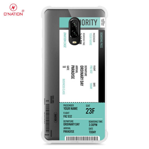 OnePlus 6T Cover - Personalised Boarding Pass Ticket Series - 5 Designs - Clear Phone Case - Soft Silicon Borders