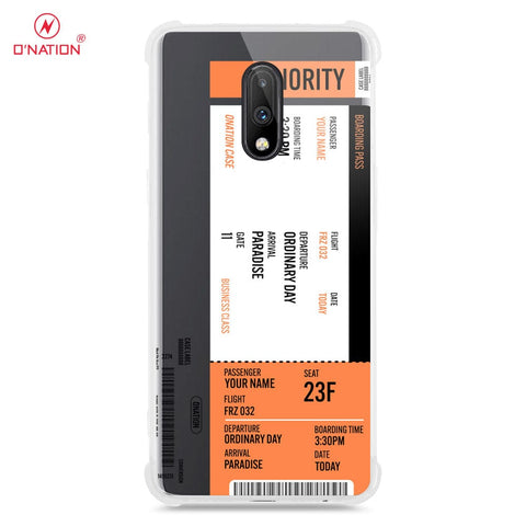 OnePlus 7 Cover - Personalised Boarding Pass Ticket Series - 5 Designs - Clear Phone Case - Soft Silicon Borders