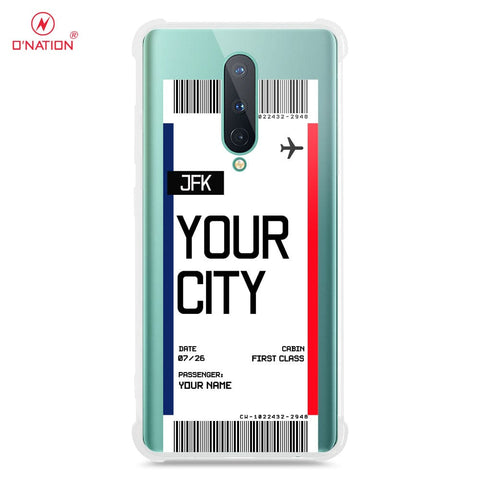 OnePlus 8 4G Cover - Personalised Boarding Pass Ticket Series - 5 Designs - Clear Phone Case - Soft Silicon Borders