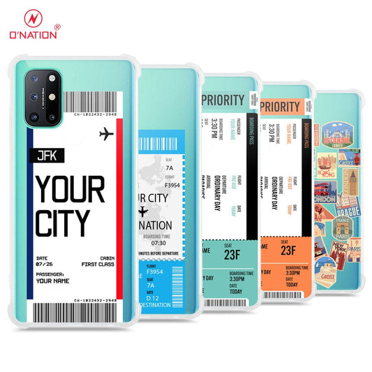 OnePlus 8T Cover - Personalised Boarding Pass Ticket Series - 5 Designs - Clear Phone Case - Soft Silicon Borders