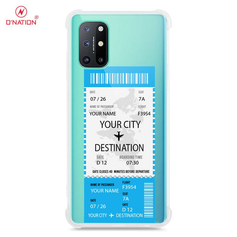 OnePlus 8T Cover - Personalised Boarding Pass Ticket Series - 5 Designs - Clear Phone Case - Soft Silicon Borders