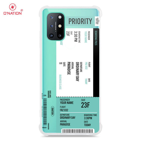 OnePlus 8T Cover - Personalised Boarding Pass Ticket Series - 5 Designs - Clear Phone Case - Soft Silicon Borders