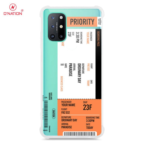 OnePlus 8T Cover - Personalised Boarding Pass Ticket Series - 5 Designs - Clear Phone Case - Soft Silicon Borders